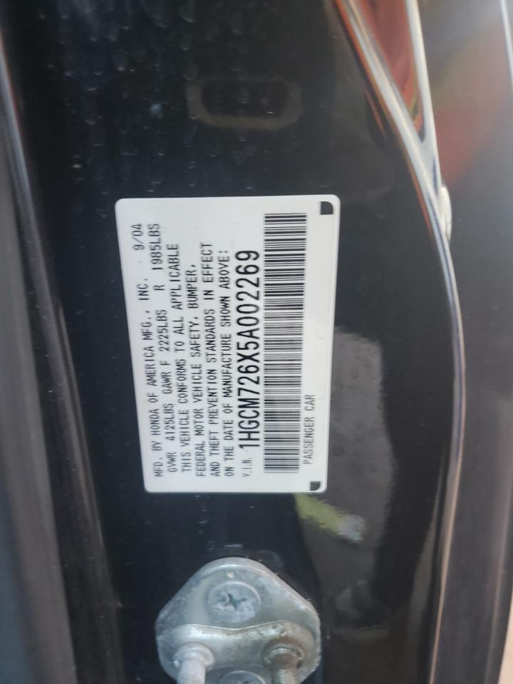 2005 Honda Accord Ex VIN: 1HGCM726X5A002269 Lot: 81969125