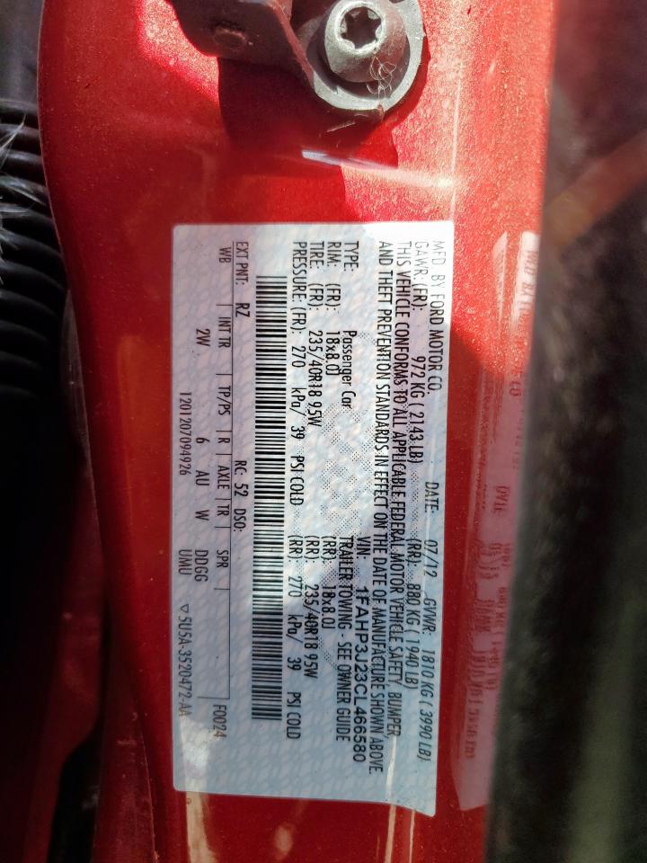 2012 Ford Focus Titanium VIN: 1FAHP3J23CL466580 Lot: 81500865