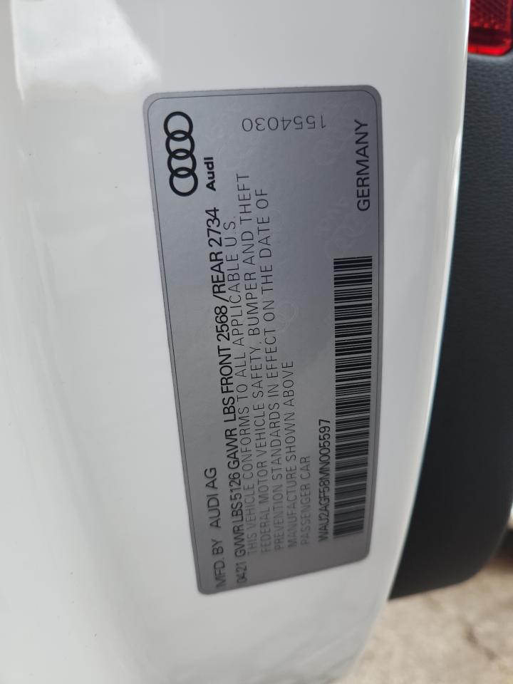 2021 Audi A5 Premium 45 VIN: WAU2AGF58MN005597 Lot: 81823605