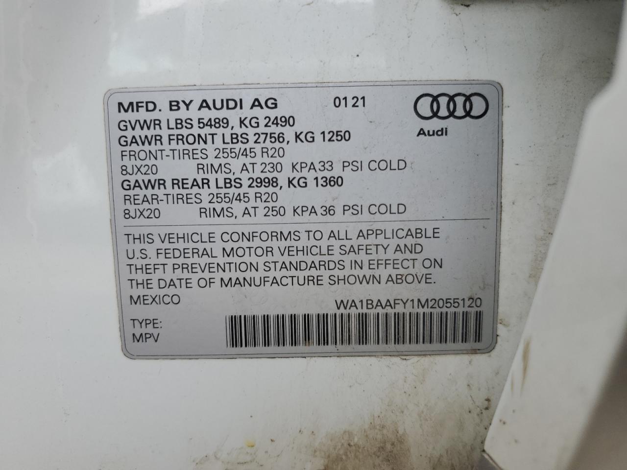2021 Audi Q5 Premium Plus VIN: WA1BAAFY1M2055120 Lot: 80682765