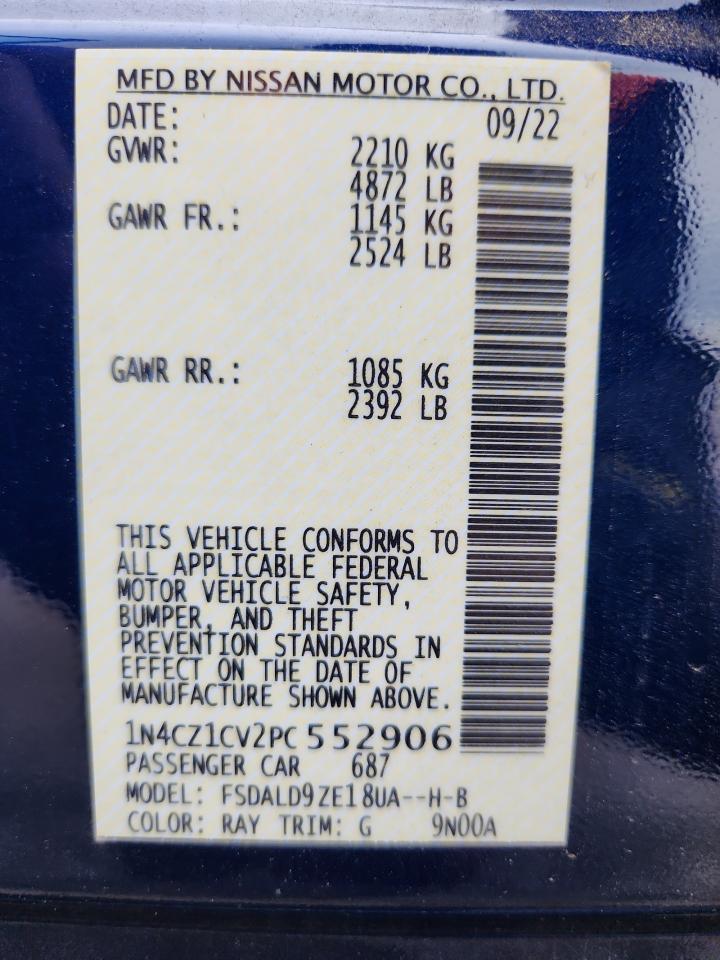 2023 Nissan Leaf Sv Plus VIN: 1N4CZ1CV2PC552906 Lot: 80719185