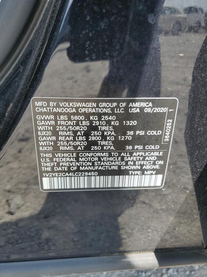 2020 Volkswagen Atlas Cross Sport Se VIN: 1V2YE2CA4LC229450 Lot: 72025215