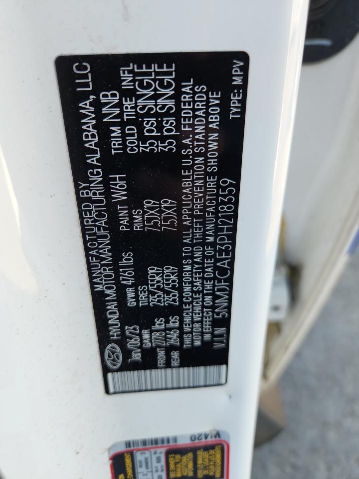 2023 Hyundai Tucson Sel VIN: 5NMJFCAE3PH218359 Lot: 81334975