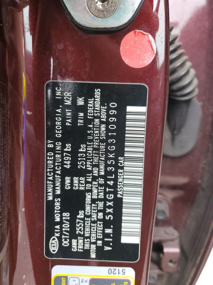 2019 Kia Optima Lx VIN: 5XXGT4L35KG310990 Lot: 71472465