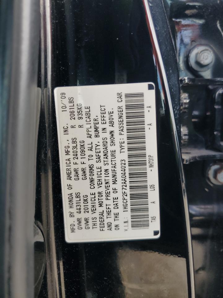 2010 Honda Accord Ex VIN: 1HGCP2F72AA044023 Lot: 81948325