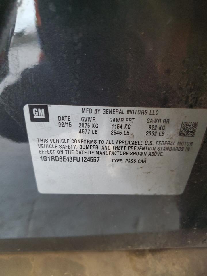 2015 Chevrolet Volt VIN: 1G1RD6E43FU124557 Lot: 71842915