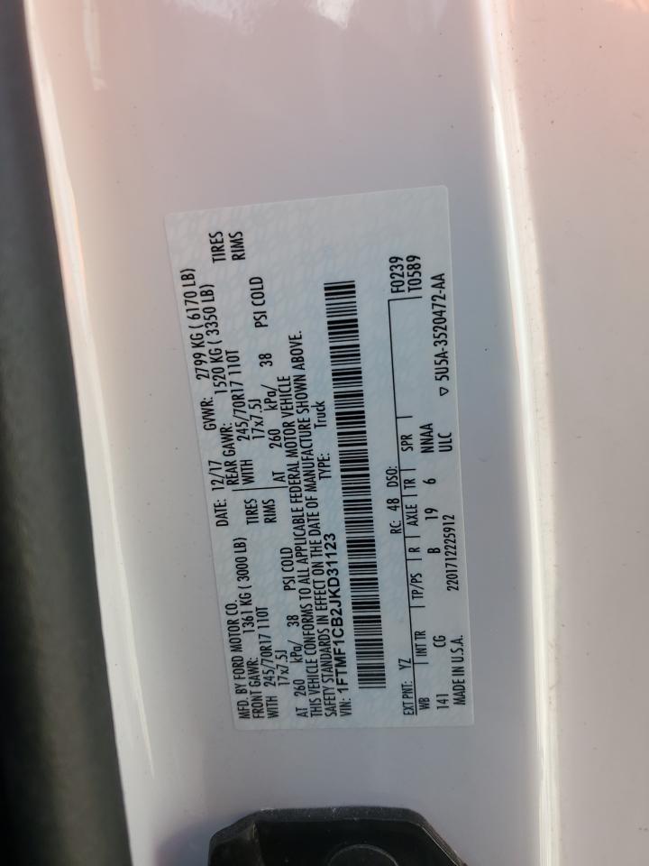 2018 Ford F150 VIN: 1FTMF1CB2JKD31123 Lot: 80104685