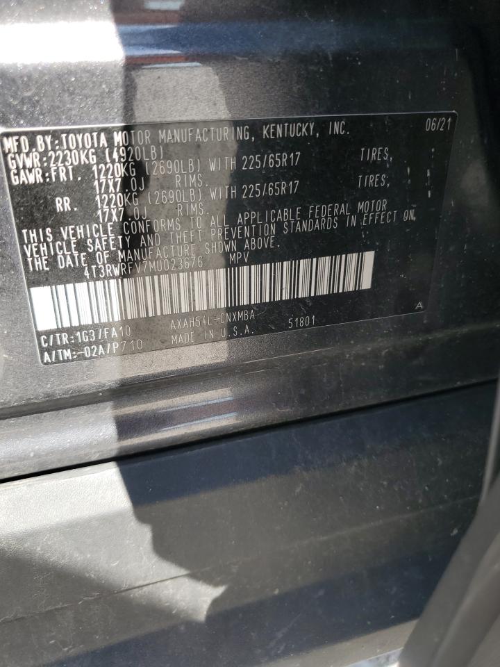 2021 Toyota Rav4 Xle VIN: 4T3RWRFV7MU023676 Lot: 71927655