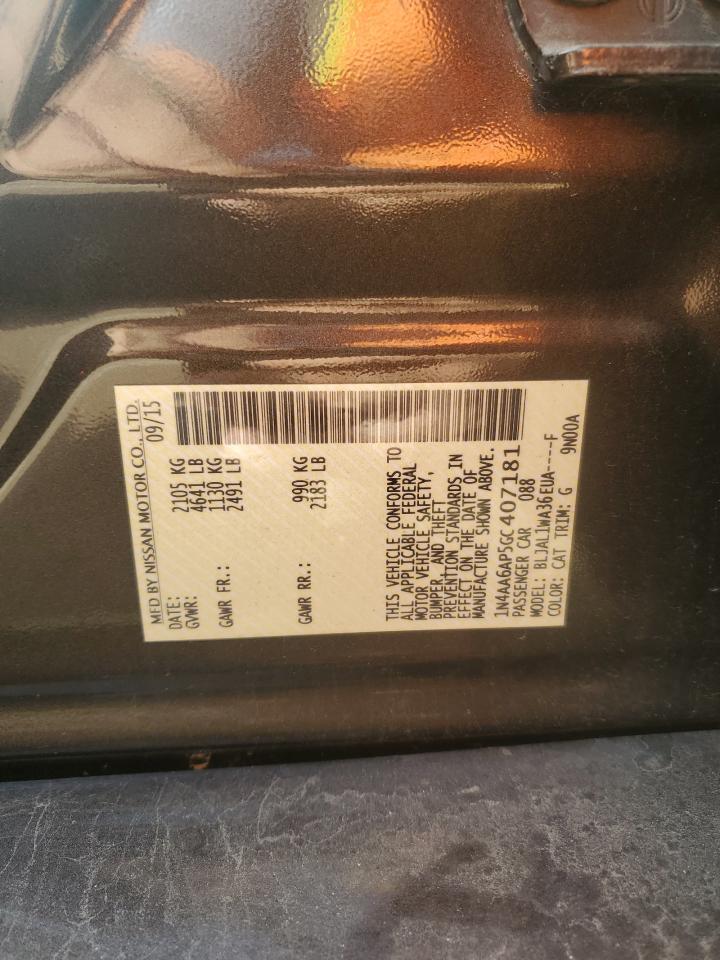 2016 Nissan Maxima 3.5S VIN: 1N4AA6AP5GC407181 Lot: 84405235