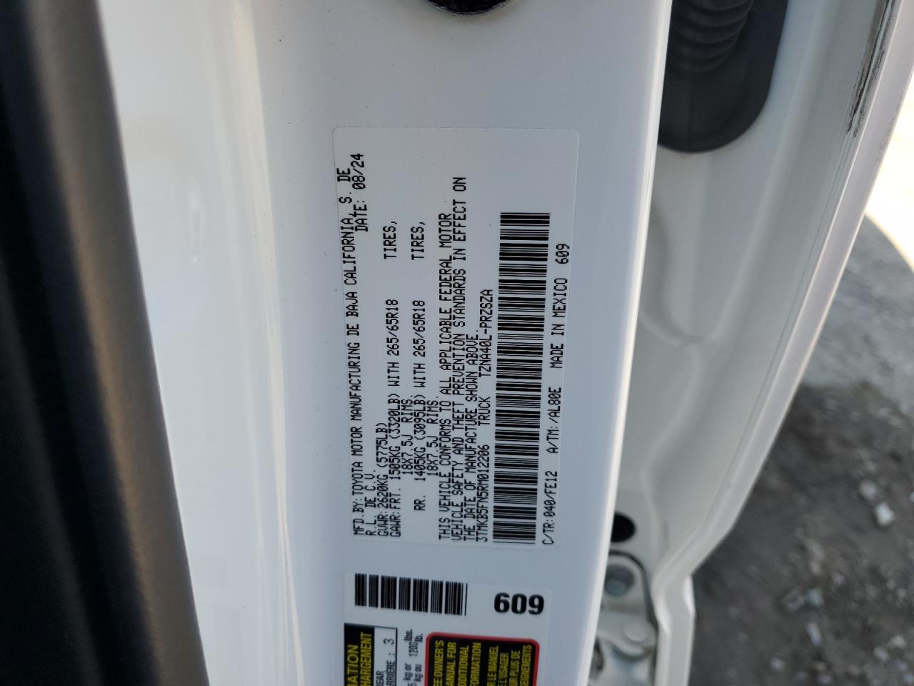 2024 Toyota Tacoma Double Cab VIN: 3TMKB5FN5RM012206 Lot: 81568825