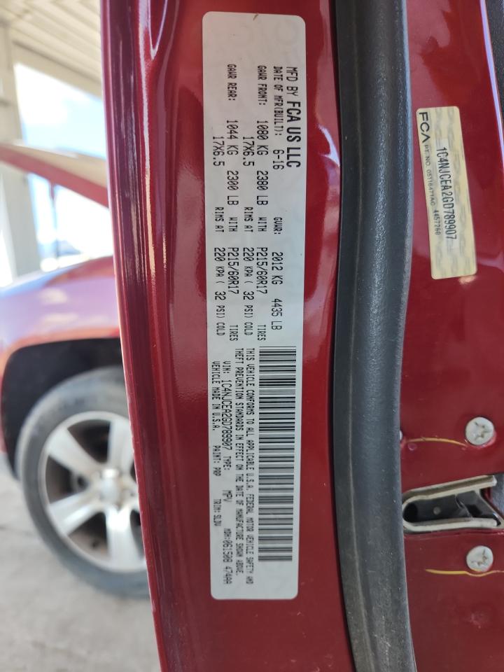 2016 Jeep Compass Latitude VIN: 1C4NJCEA2GD789907 Lot: 81844075