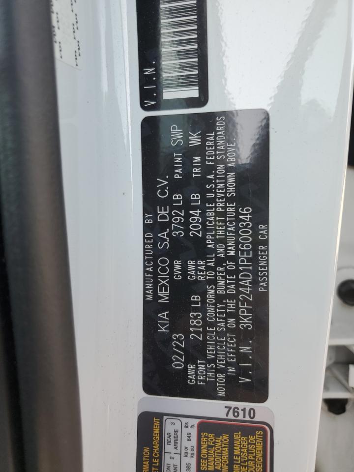 2023 Kia Forte Lx VIN: 3KPF24AD1PE600346 Lot: 81907565