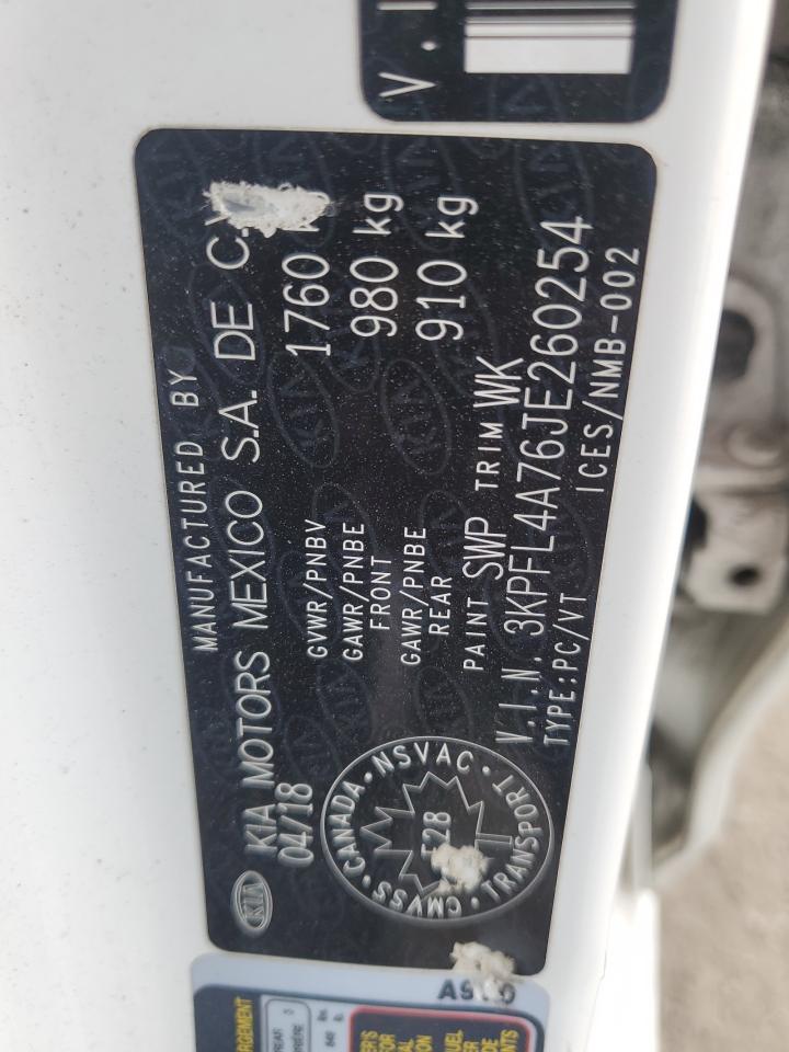 2018 Kia Forte Lx VIN: 3KPFL4A76JE260254 Lot: 80476305