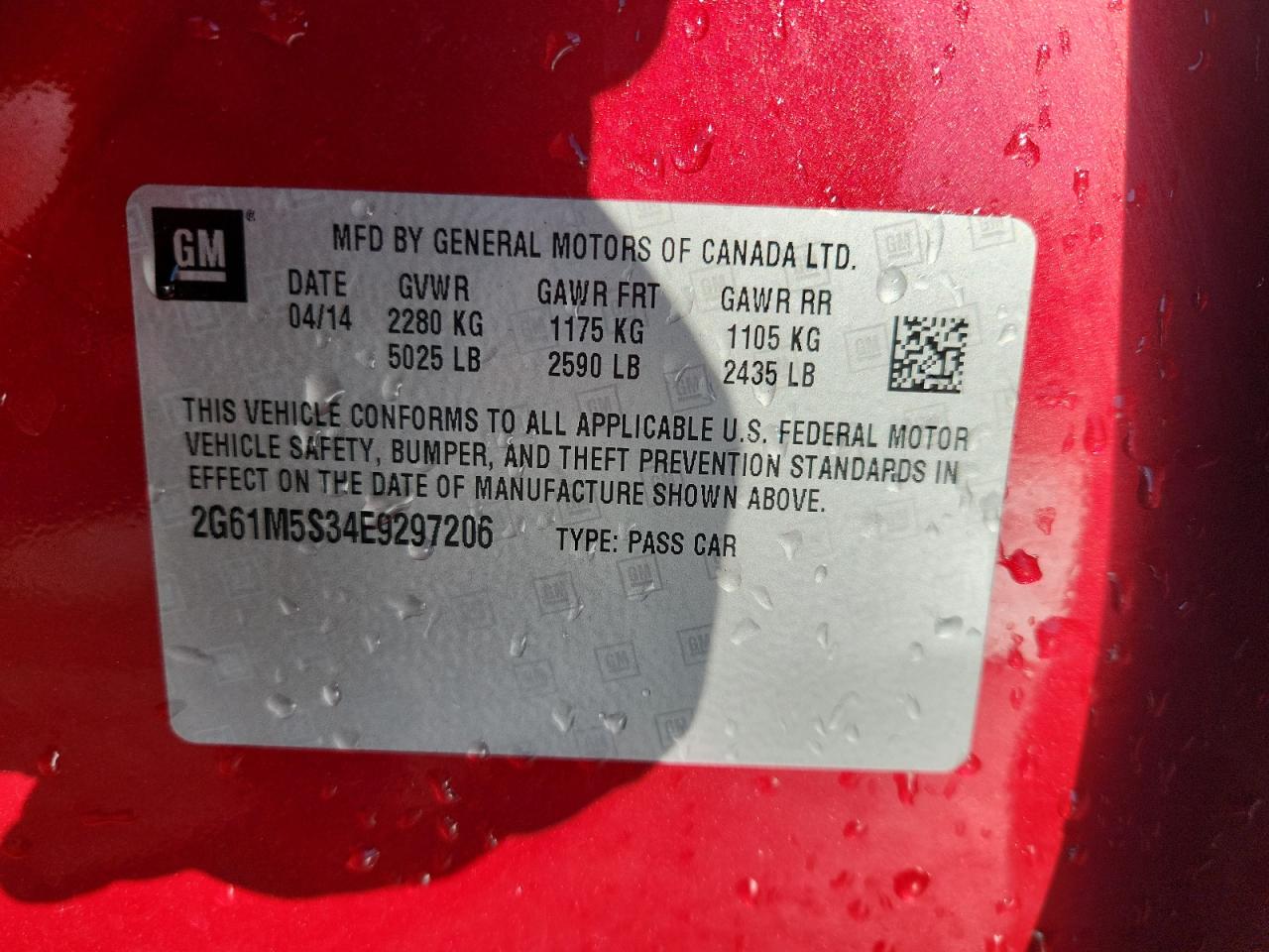 2014 Cadillac Xts Luxury Collection VIN: 2G61M5S34E9297206 Lot: 70924775