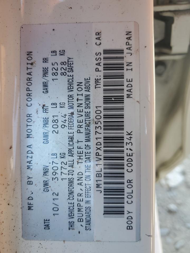 2013 Mazda 3 I VIN: JM1BL1VPXD1735001 Lot: 80392355