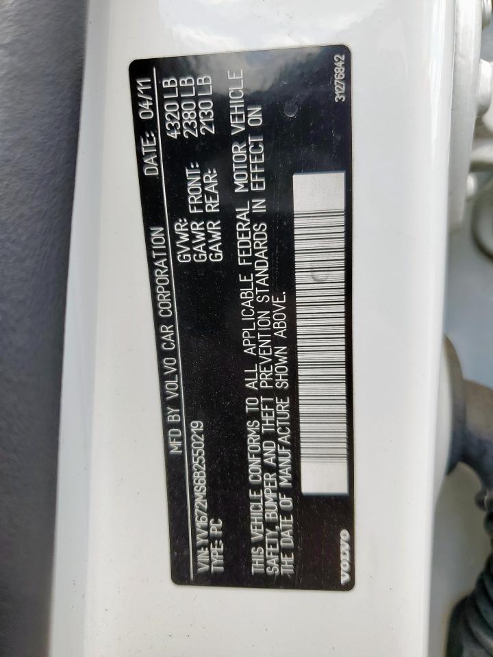 2011 Volvo S40 T5 VIN: YV1672MS6B2550219 Lot: 81570225