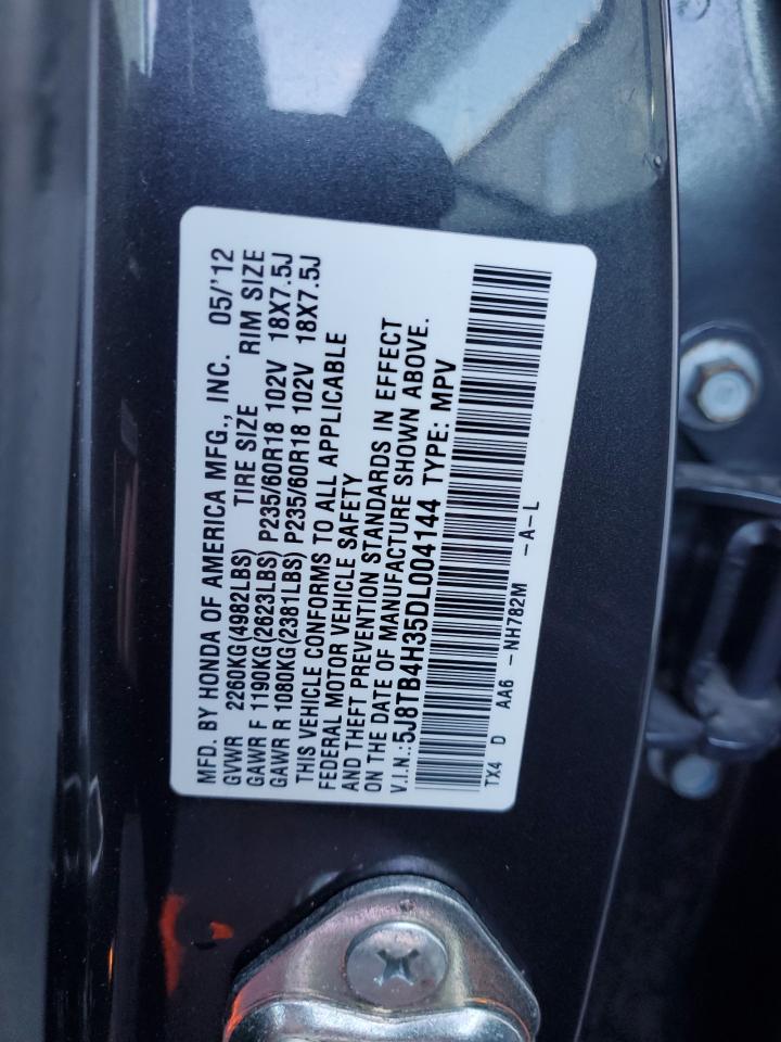 2013 Acura Rdx VIN: 5J8TB4H35DL004144 Lot: 81264995