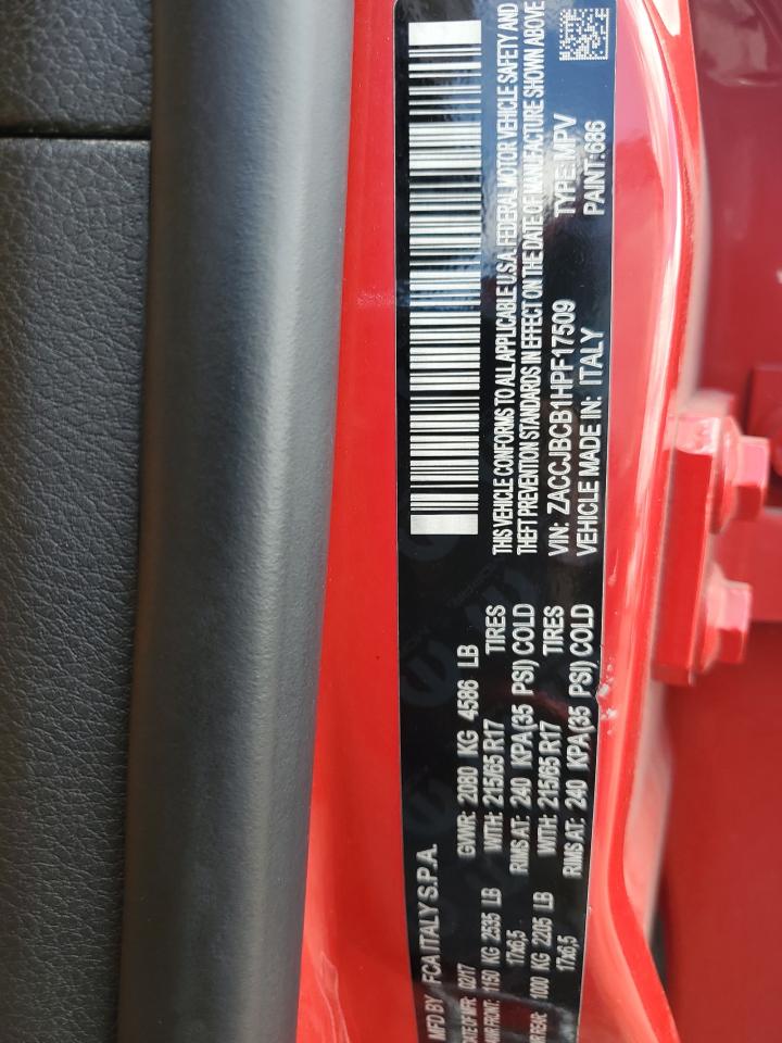 2017 Jeep Renegade Trailhawk VIN: ZACCJBCB1HPF17509 Lot: 81770115