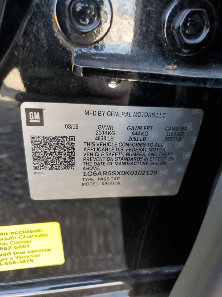 2019 Cadillac Cts Luxury VIN: 1G6AR5SX0K0102129 Lot: 81948695