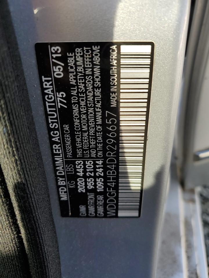 2013 Mercedes-Benz C 250 VIN: WDDGF4HB4DR296657 Lot: 69704405