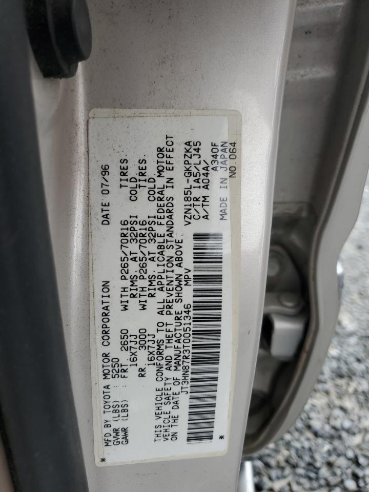 1996 Toyota 4Runner Limited VIN: JT3HN87R3T0051346 Lot: 84549785