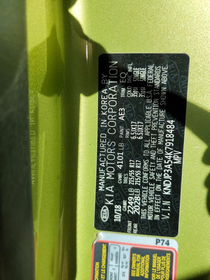 2019 Kia Soul + VIN: KNDJP3A54K7918484 Lot: 81099285