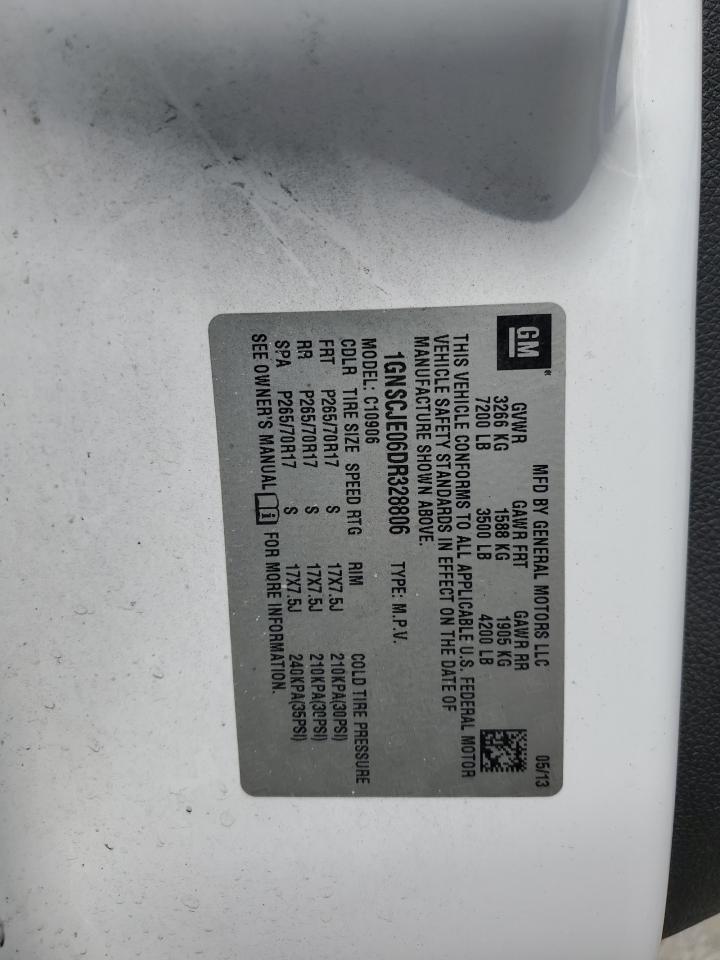 2013 Chevrolet Suburban C1500 Lt VIN: 1GNSCJE06DR328806 Lot: 71173415