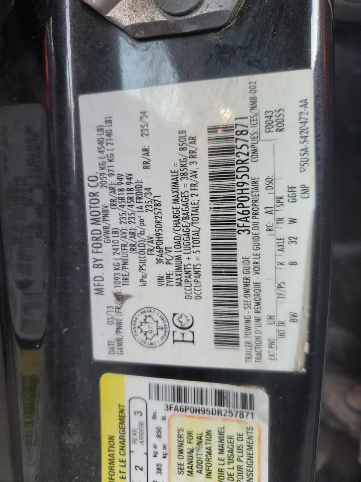 2013 Ford Fusion Se VIN: 3FA6P0H95DR257871 Lot: 80797615