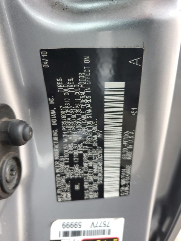 2011 Toyota Sienna VIN: 5TDZK3DC4BS027807 Lot: 84461215