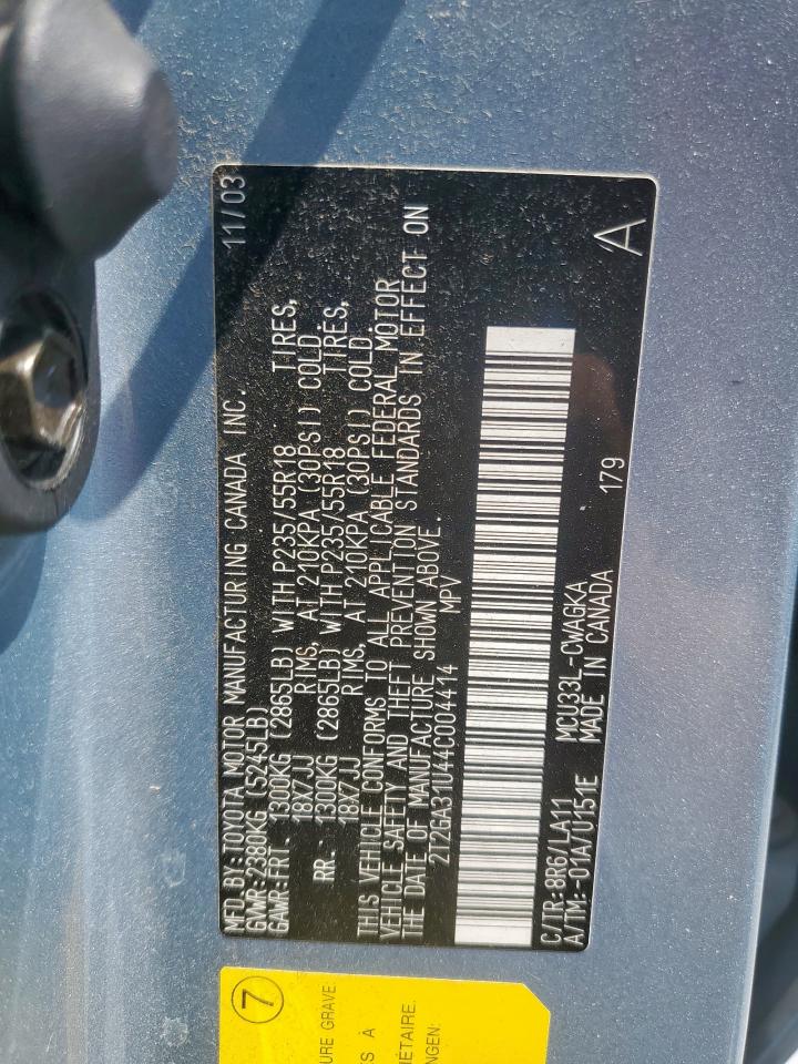 2004 Lexus Rx 330 VIN: 2T2GA31U44C004414 Lot: 80707745