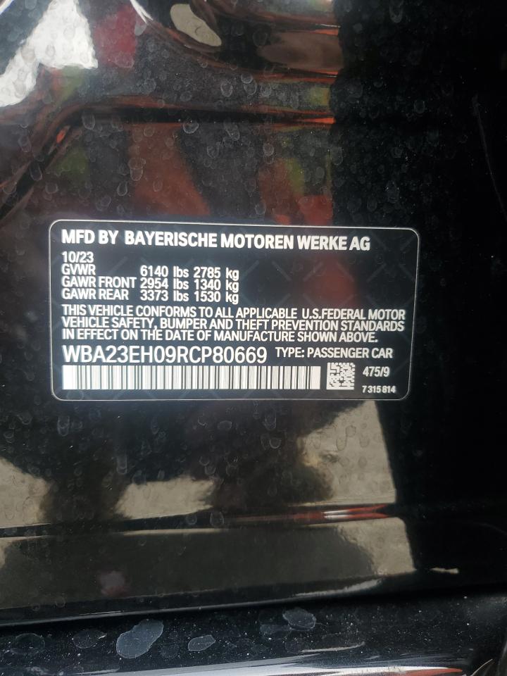 2024 BMW 740 I VIN: WBA23EH09RCP80669 Lot: 80963595