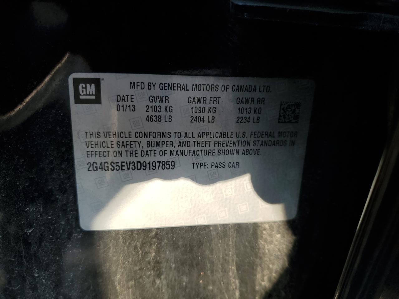 2013 Buick Regal Premium VIN: 2G4GS5EV3D9197859 Lot: 71298105