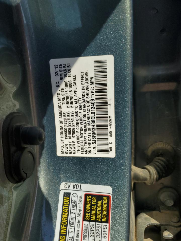 2012 Honda Cr-V Lx VIN: 5J6RM3H38CL013409 Lot: 80856515