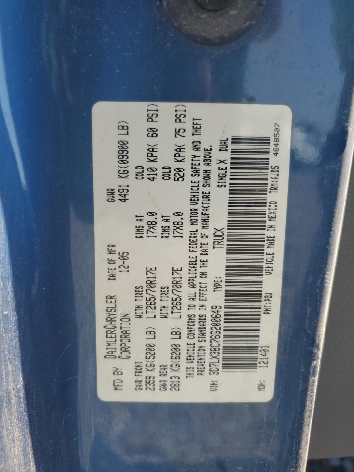 2006 Dodge Ram 3500 St VIN: 3D7LX38C76G200649 Lot: 81062115