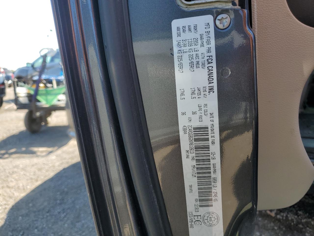 2019 Dodge Grand Caravan Se VIN: 2C4RDGBG2KR612613 Lot: 80161585