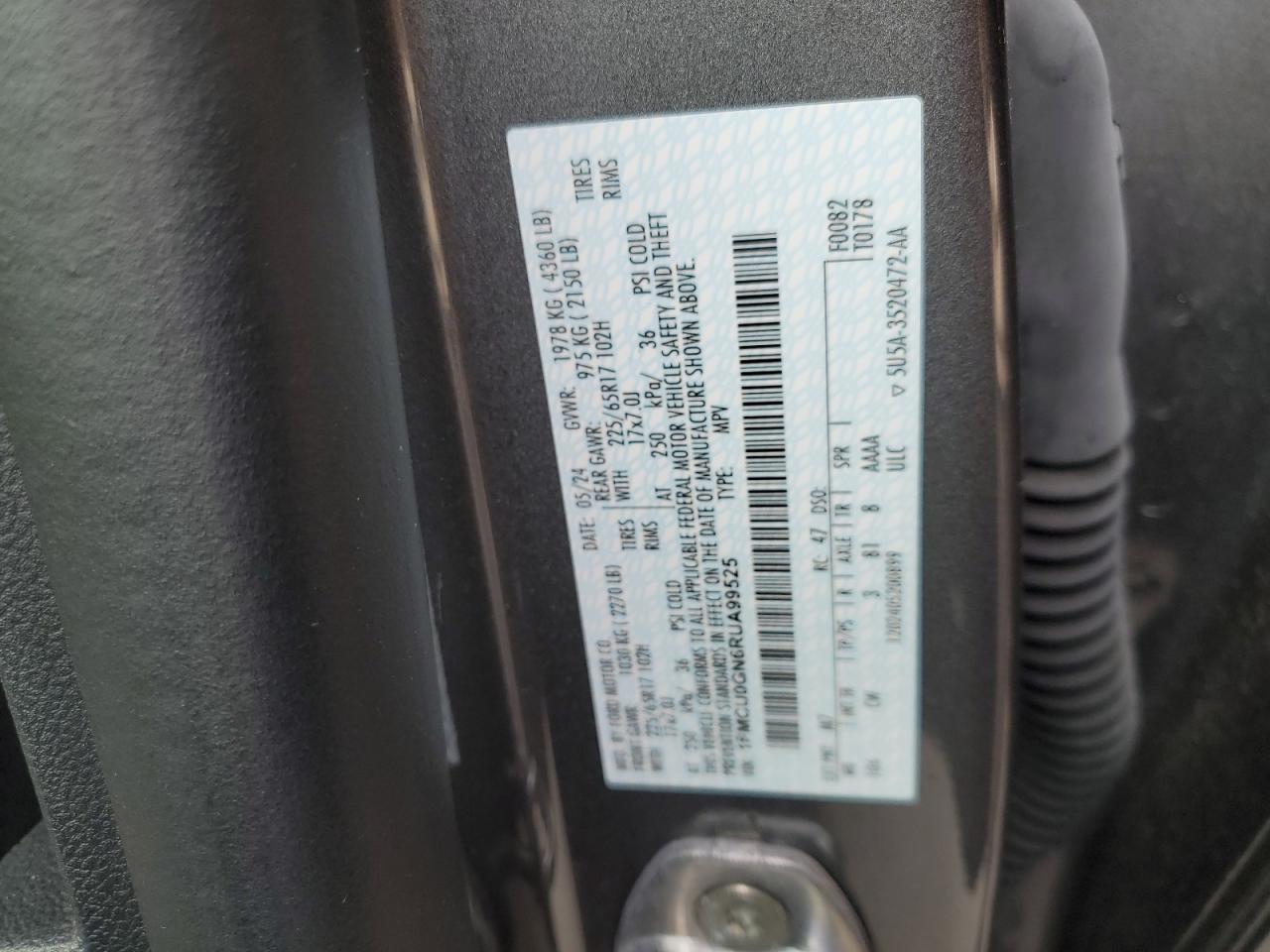 2024 Ford Escape Active VIN: 1FMCU0GN6RUA99525 Lot: 71404705