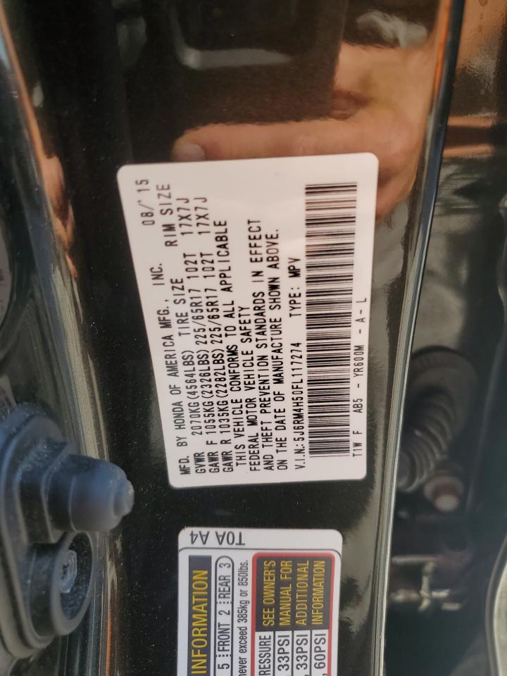 2015 Honda Cr-V Ex VIN: 5J6RM4H50FL117274 Lot: 83996185