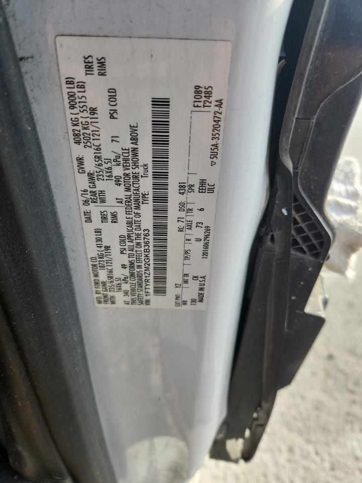 2016 Ford Transit T-250 VIN: 1FTYR1ZM2GKB36763 Lot: 71043775