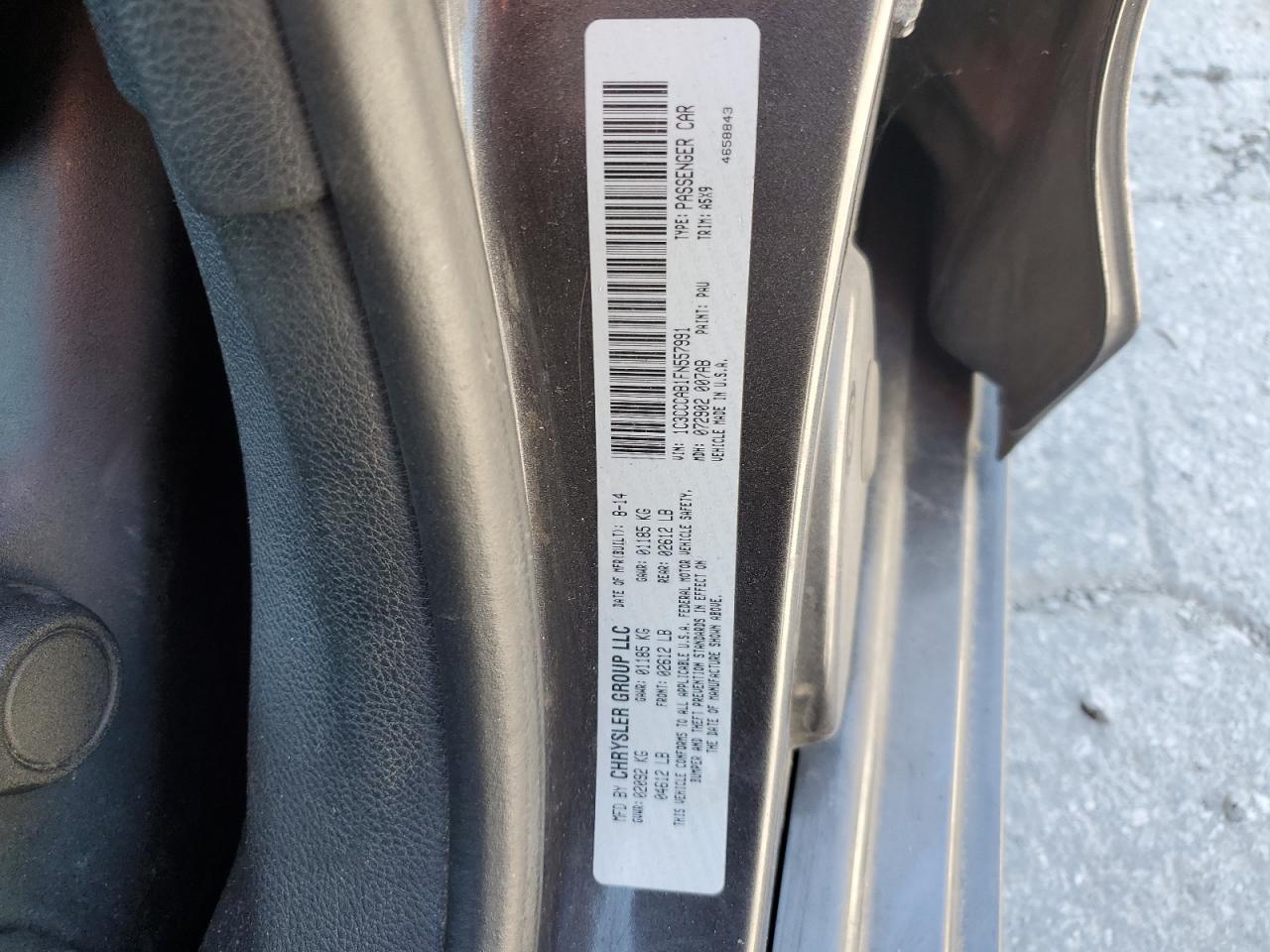 2015 Chrysler 200 Limited VIN: 1C3CCCAB1FN557991 Lot: 80006705