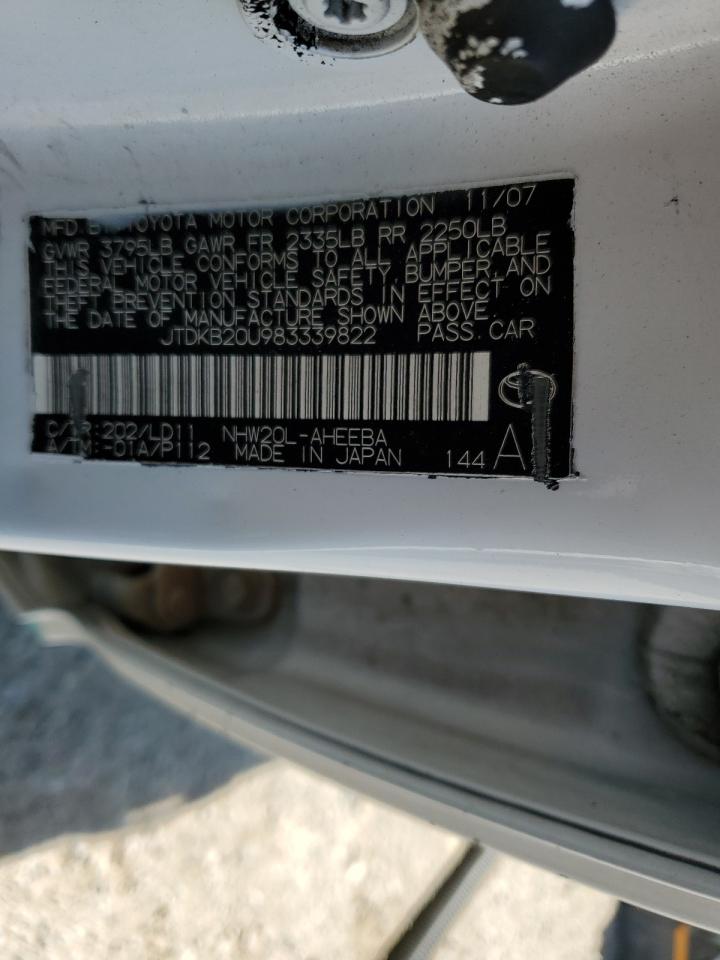 2008 Toyota Prius VIN: JTDKB20U983339822 Lot: 71262535