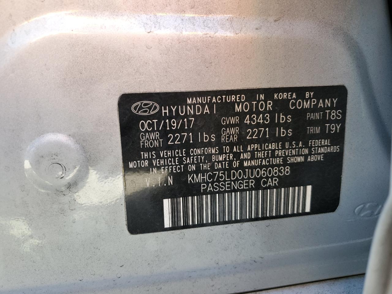 2018 Hyundai Ioniq Limited VIN: KMHC75LD0JU060838 Lot: 84281115