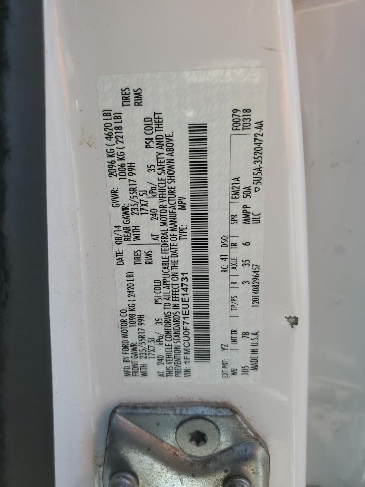 2014 Ford Escape S VIN: 1FMCU0F71EUE14731 Lot: 84296325