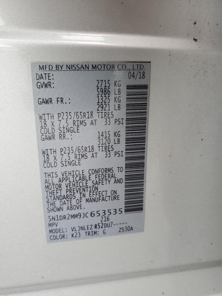 2018 Nissan Pathfinder S VIN: 5N1DR2MM9JC653535 Lot: 83844165