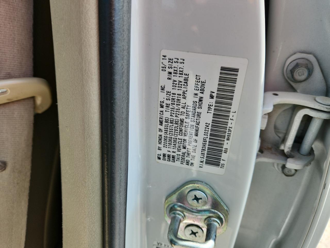 2015 Acura Rdx Technology VIN: 5J8TB3H58FL002242 Lot: 80539845