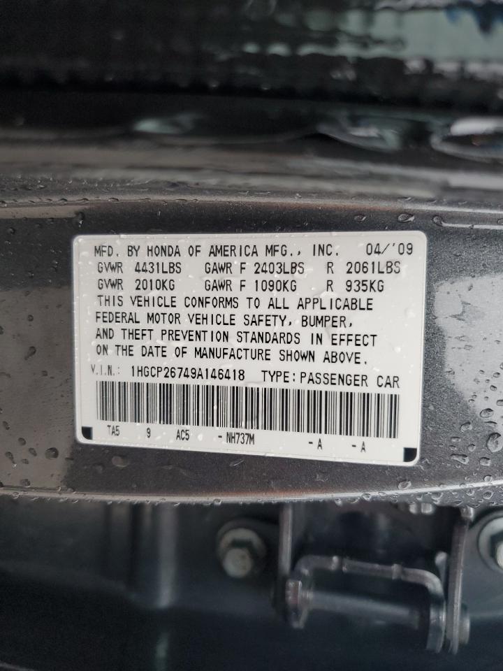 2009 Honda Accord Ex VIN: 1HGCP26749A146418 Lot: 84251585