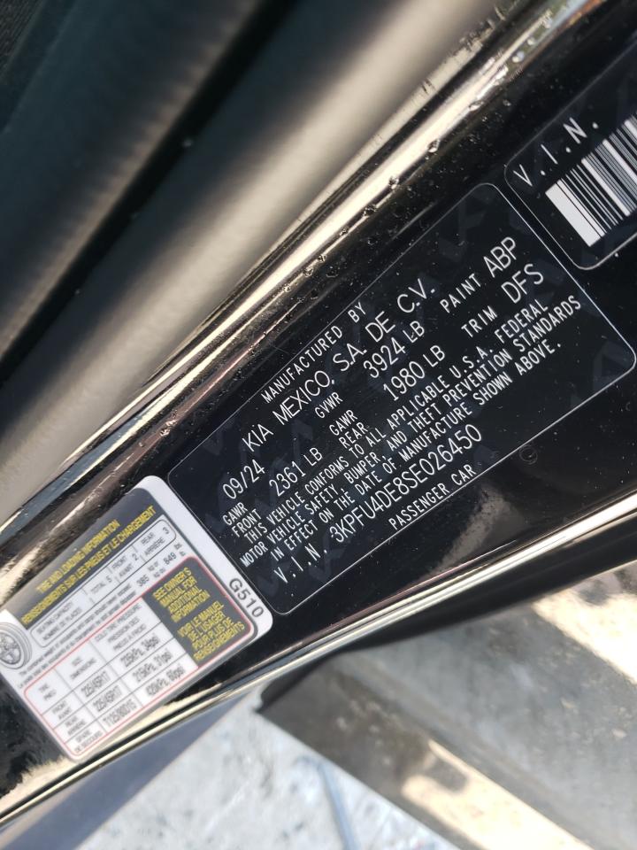2025 Kia K4 Ex VIN: 3KPFU4DE8SE026450 Lot: 80003895
