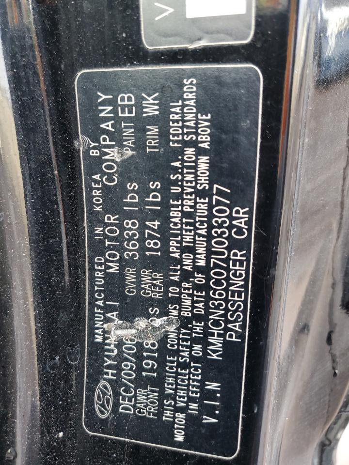 2007 Hyundai Accent Se VIN: KMHCN36C07U033077 Lot: 84384335