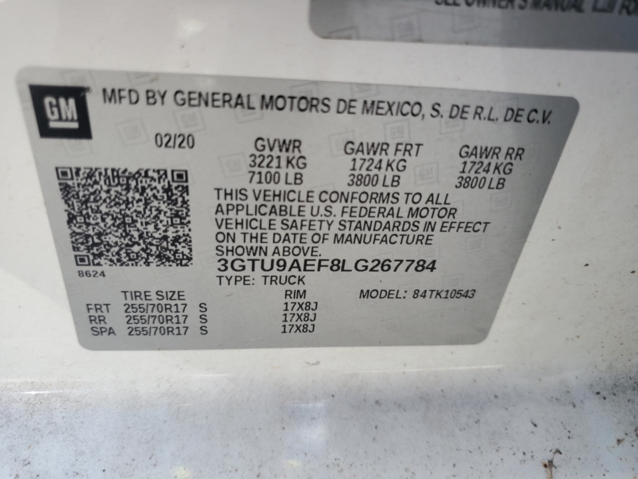 2020 GMC Sierra K1500 VIN: 3GTU9AEF8LG267784 Lot: 71093315