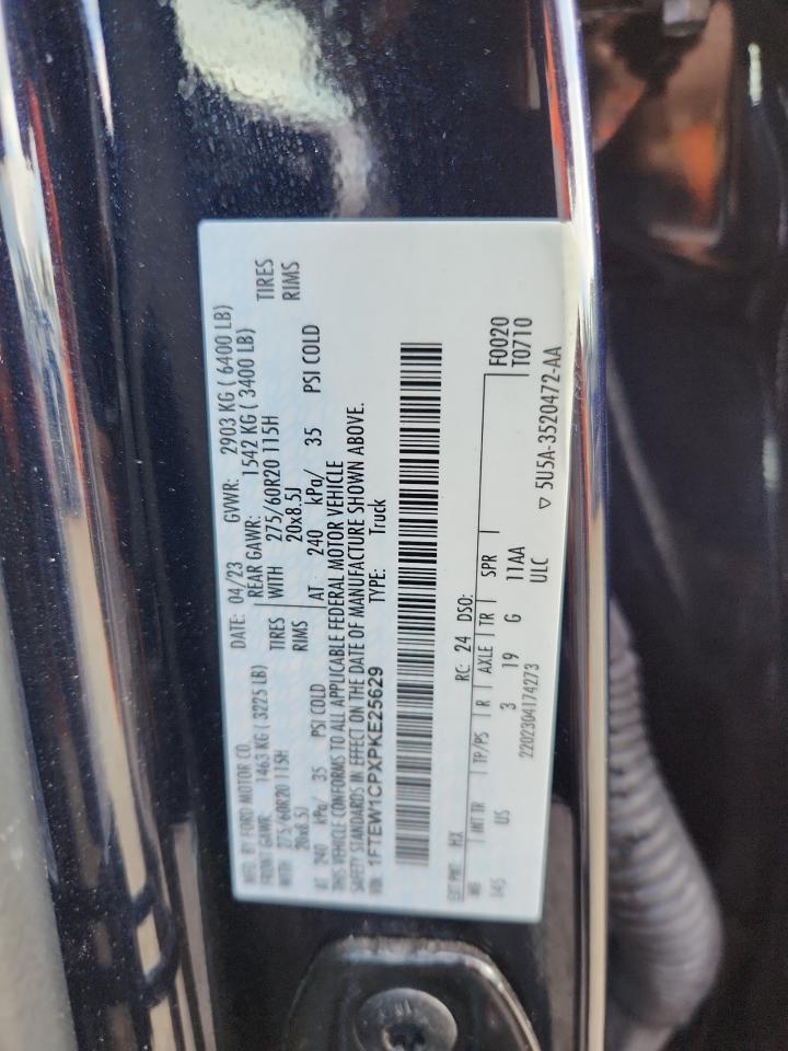 2023 Ford F150 Supercrew VIN: 1FTEW1CPXPKE25629 Lot: 83798075