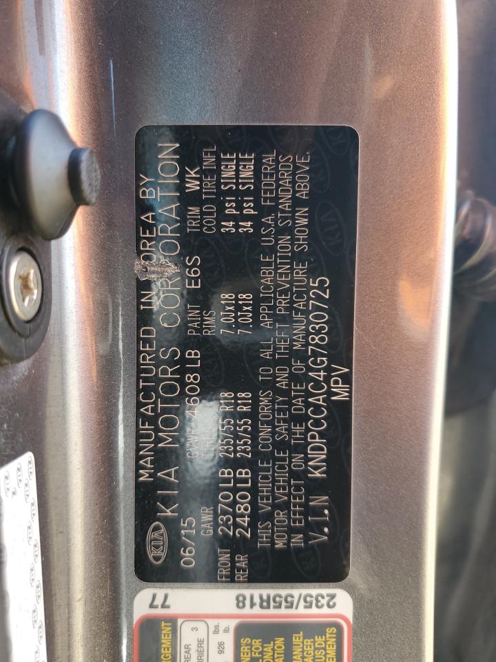 2016 Kia Sportage Ex VIN: KNDPCCAC4G7830725 Lot: 80115485